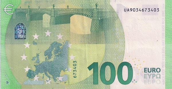 P24UD European Union 100 Euro (2019-Draghi)